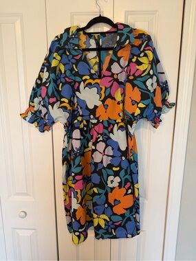 Boutique Multicolor Floral Puff-Sleeve Women’s Dress